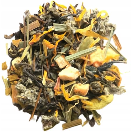 Liściasta sypana herbata zielona SPOKÓJ na wyciszenie 100g kojąca mieszanka - herbata liściasta sypana mieszanka napar susz