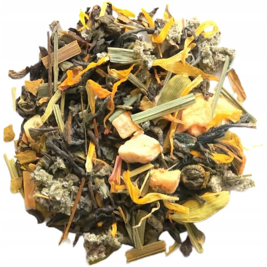 Liściasta sypana herbata zielona SPOKÓJ na wyciszenie 100g kojąca mieszanka - herbata liściasta sypana mieszanka napar susz