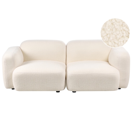 Sofa dla 3 osób AFOSS Boucle Złamana biel
