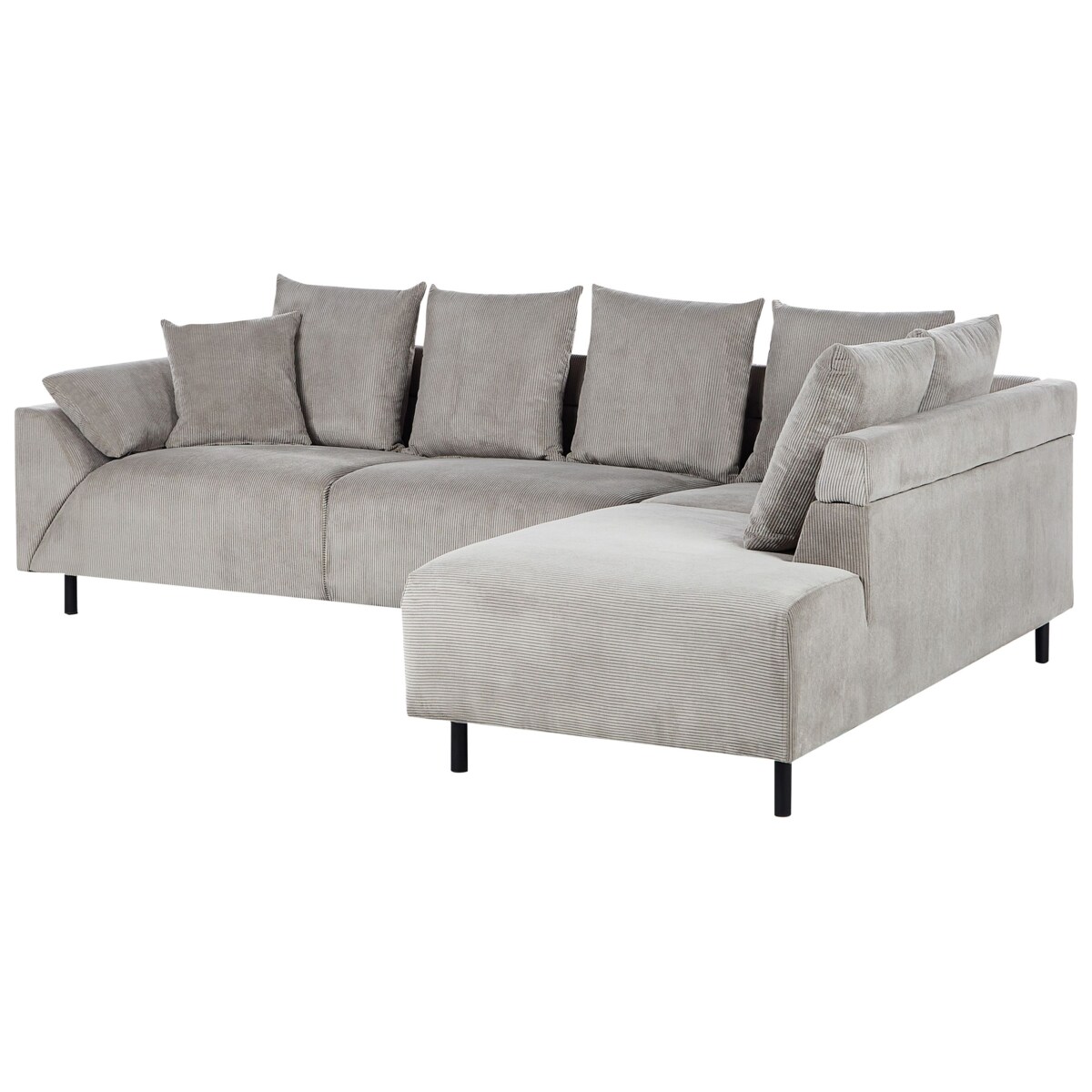 Narożnik LUNNER Jasnoszary dla 4 osób Lewostronny