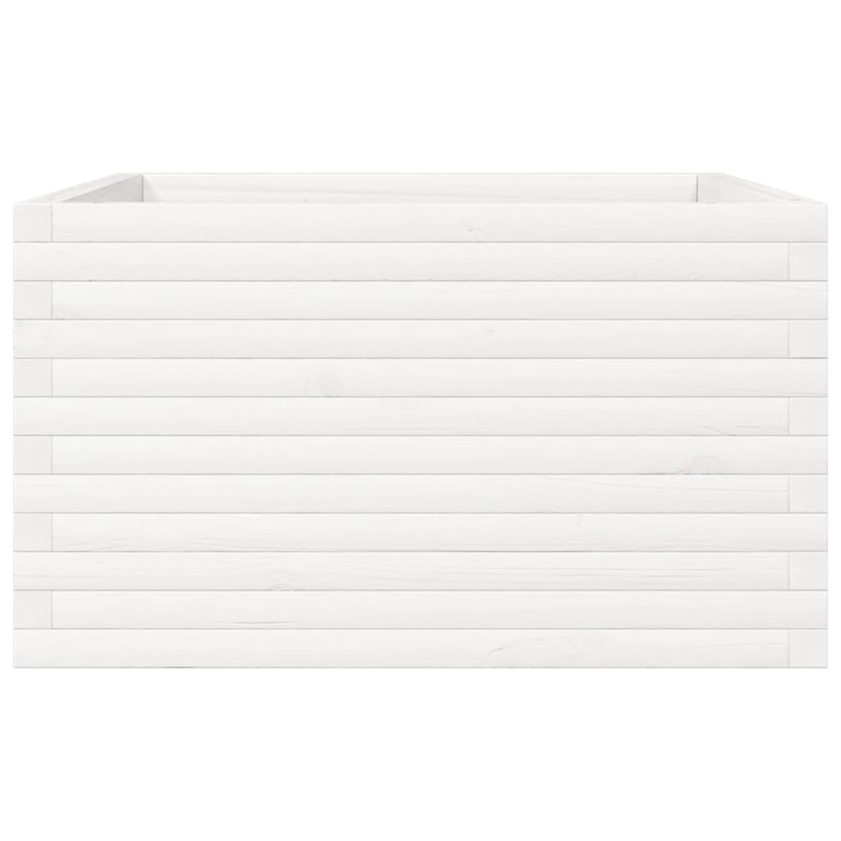 vidaXL Donica ogrodowa, biała, 80x80x45,5 cm, lite drewno sosnowe