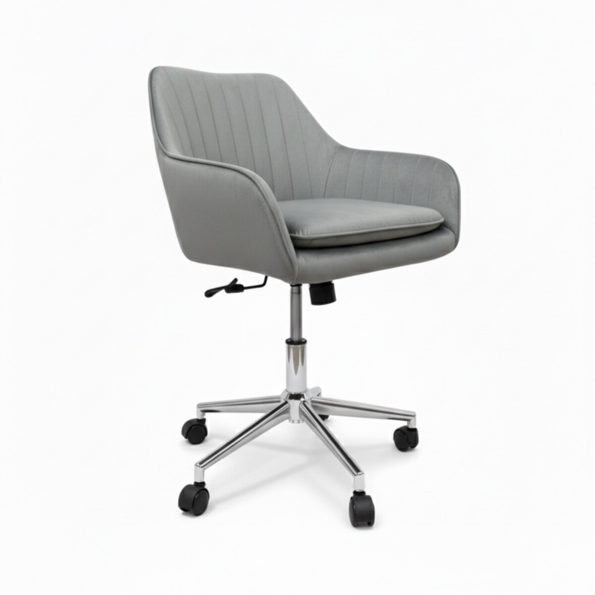 Krzesło biurowe fotel obrotowy welurowy szary do biurka toaletki