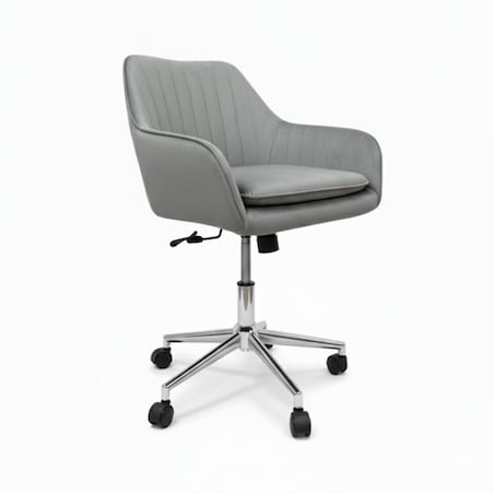 Krzesło biurowe fotel obrotowy welurowy szary do biurka toaletki