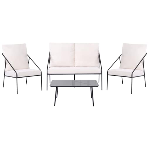 Zestaw ogrodowy ze stolikiem dla 4 osób USTICA Metal Czarny