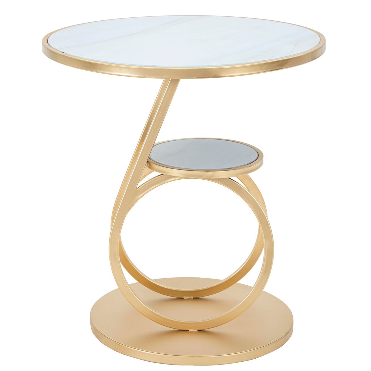 Stolik pomocniczy, okrągły, złoty stelaż, Ø 55 cm