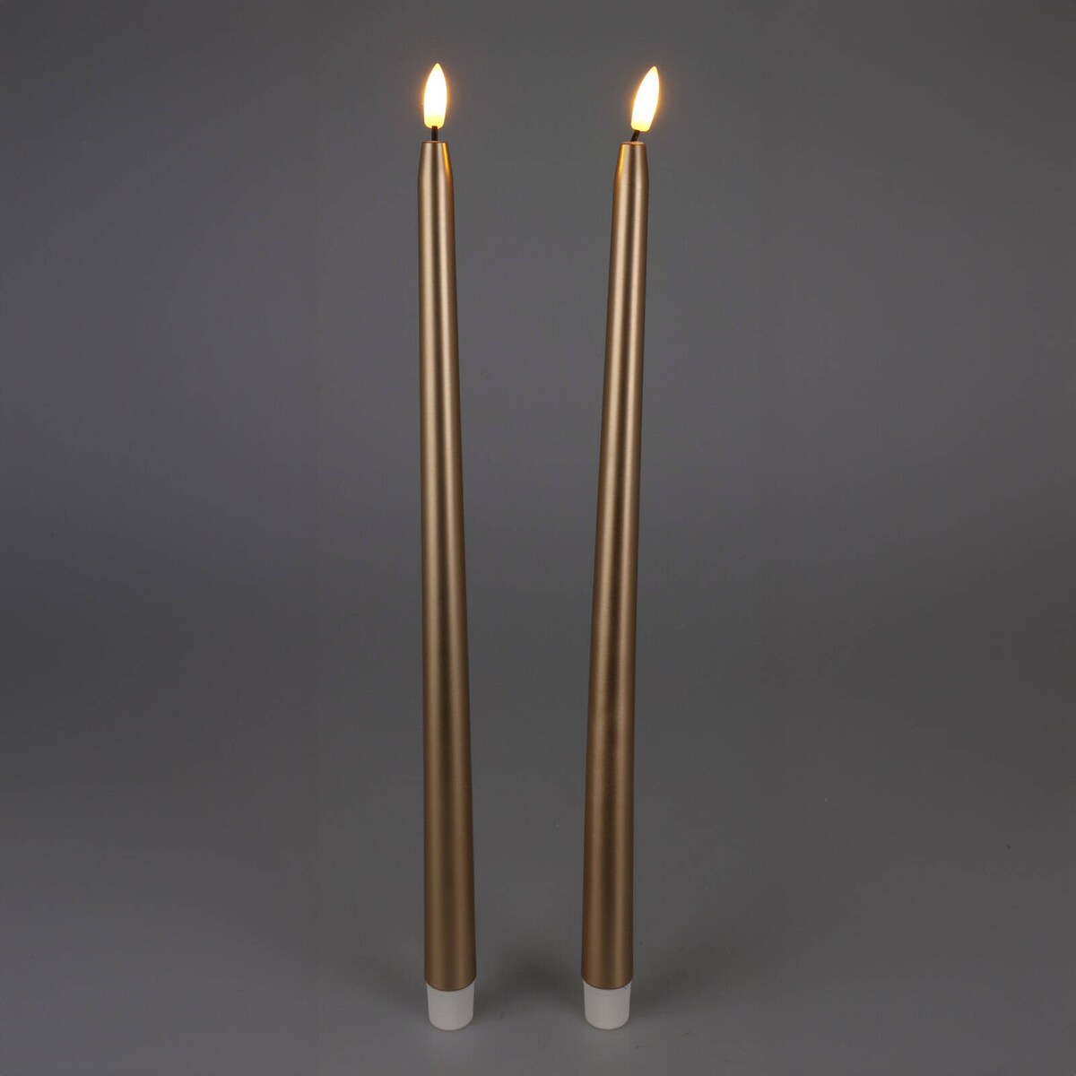 Woskowane świece stołowe z LED, 38 cm