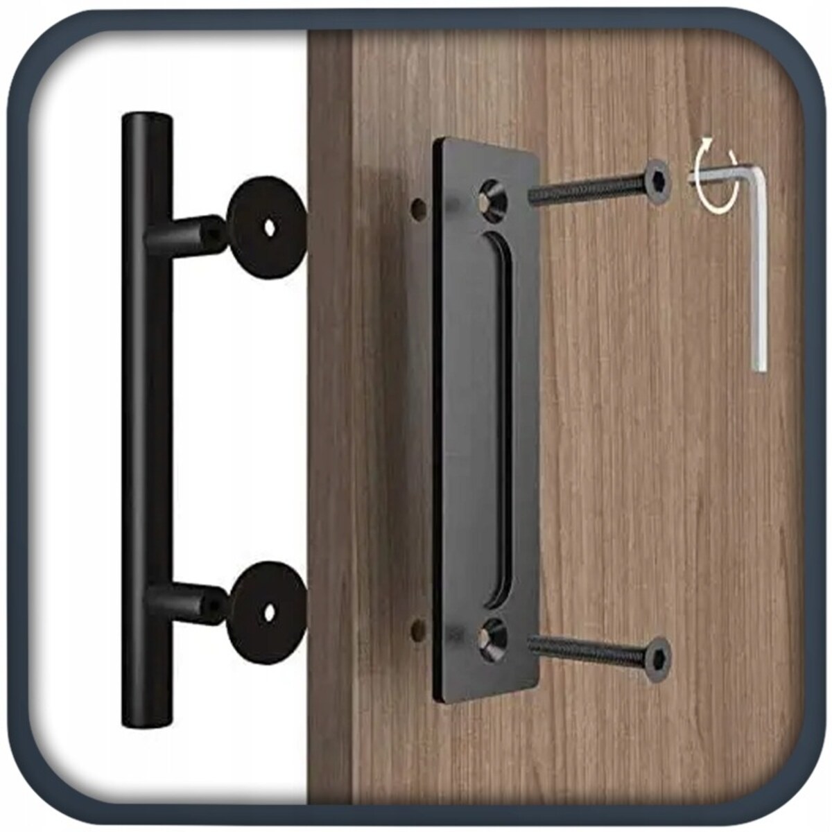 Uchwyt klamka do drzwi przesuwnych czarna matowa loft