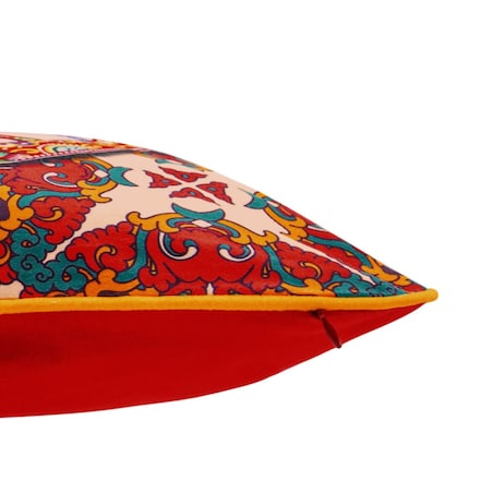 Poszewka dekoracyjna 43x43 czerwona w meksykański wzór