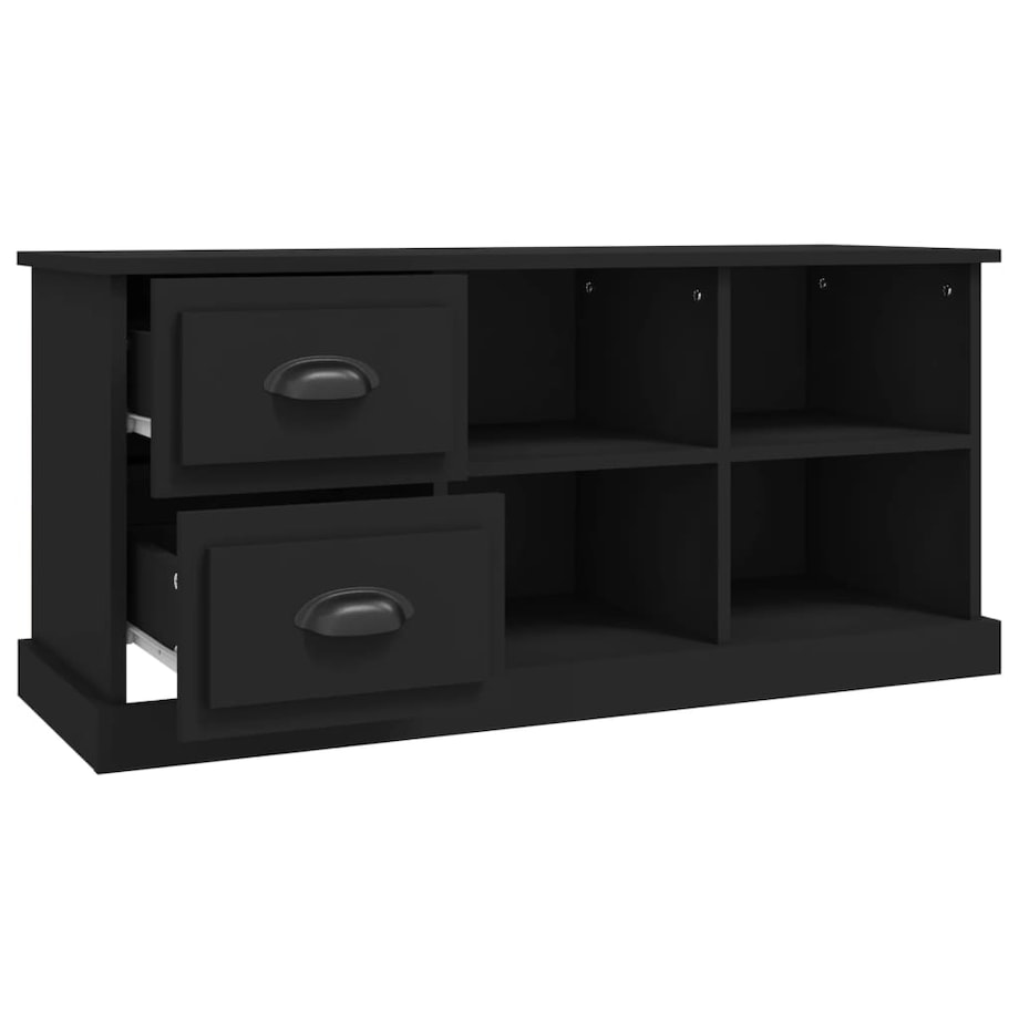vidaXL Szafka pod TV, czarna, 102x35,5x47,5cm, materiał drewnopochodny