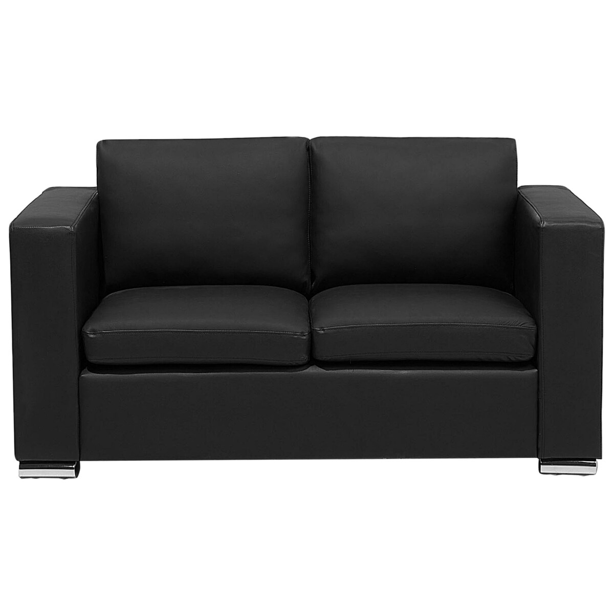 Komplet wypoczynkowy skórzany 6-osobowy czarny HELSINKI