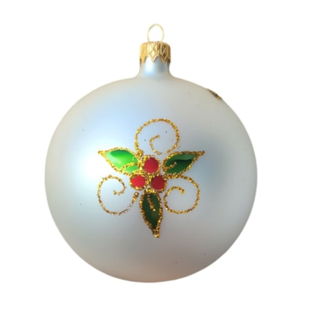 Bombka szklana 4 szt. Ø 10 cm RIFLETTORE biało-złota