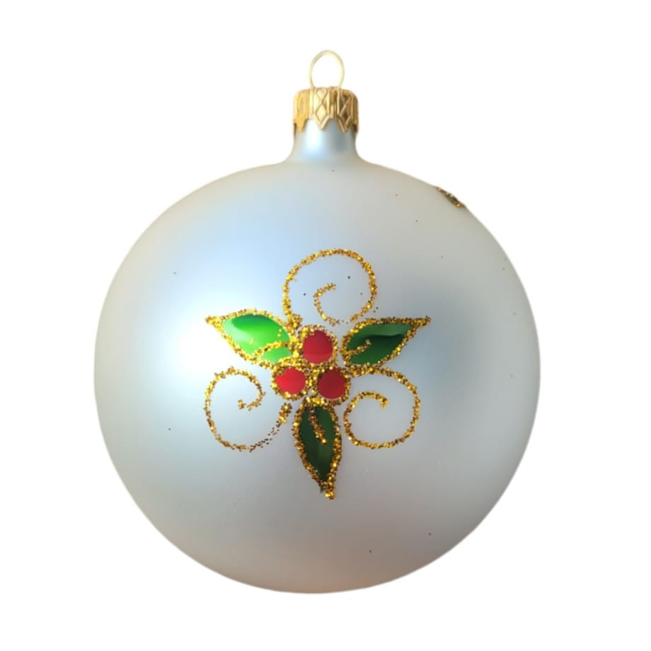 Bombka szklana 4 szt. Ø 10 cm RIFLETTORE biało-złota