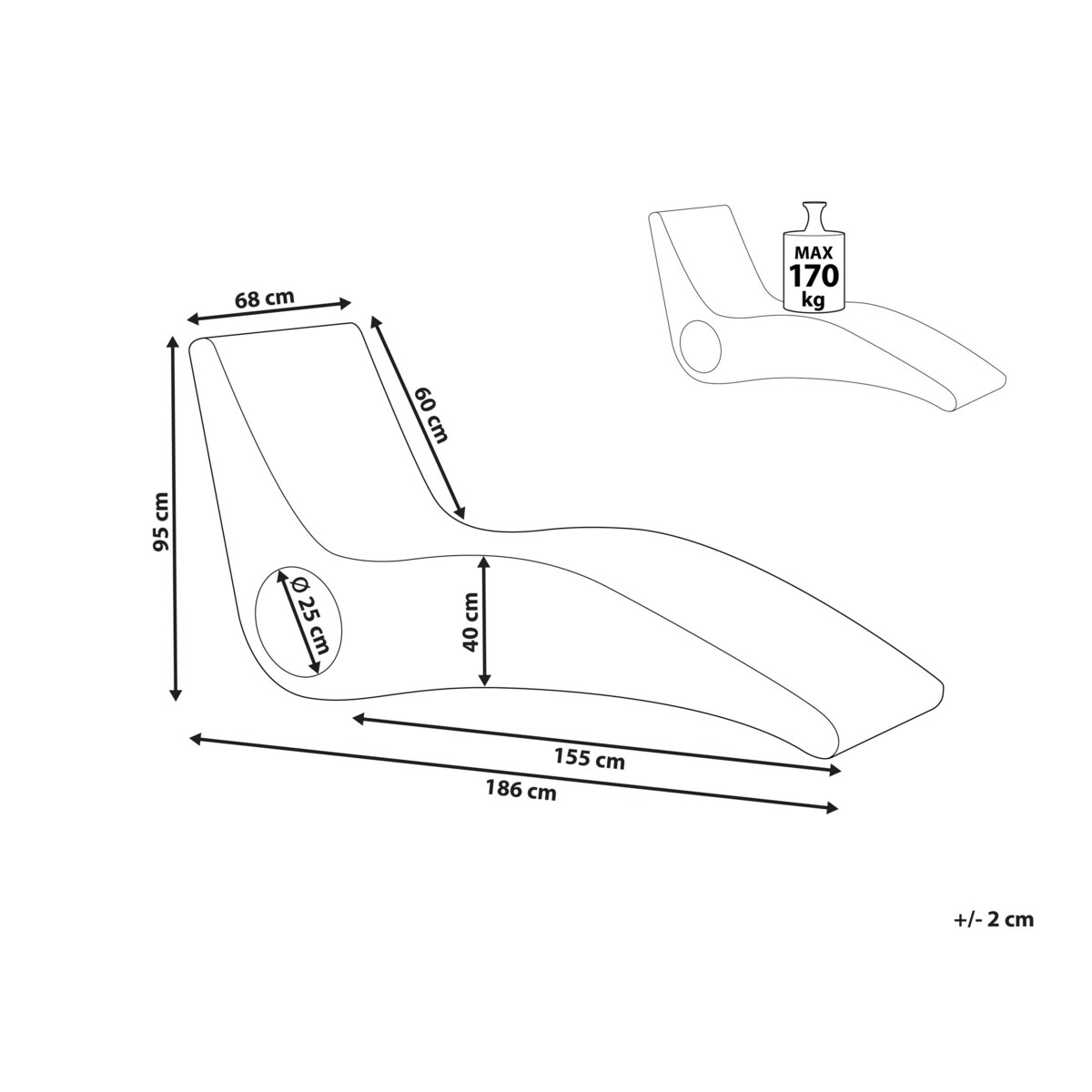 Leżak Rattan Jasne drewno AIROLE