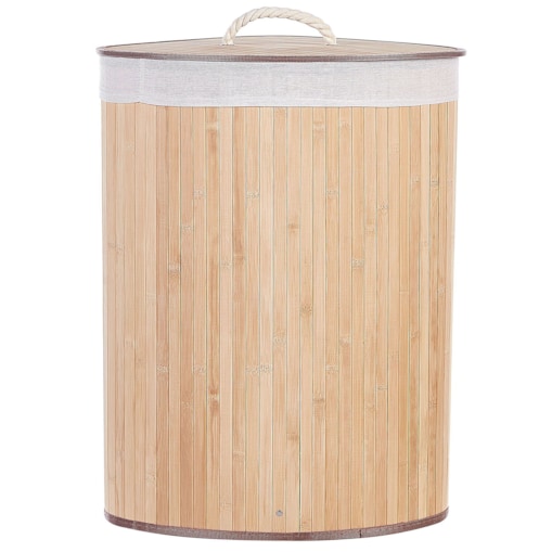 Kosz bambusowy z pokrywą jasne drewno MATARA