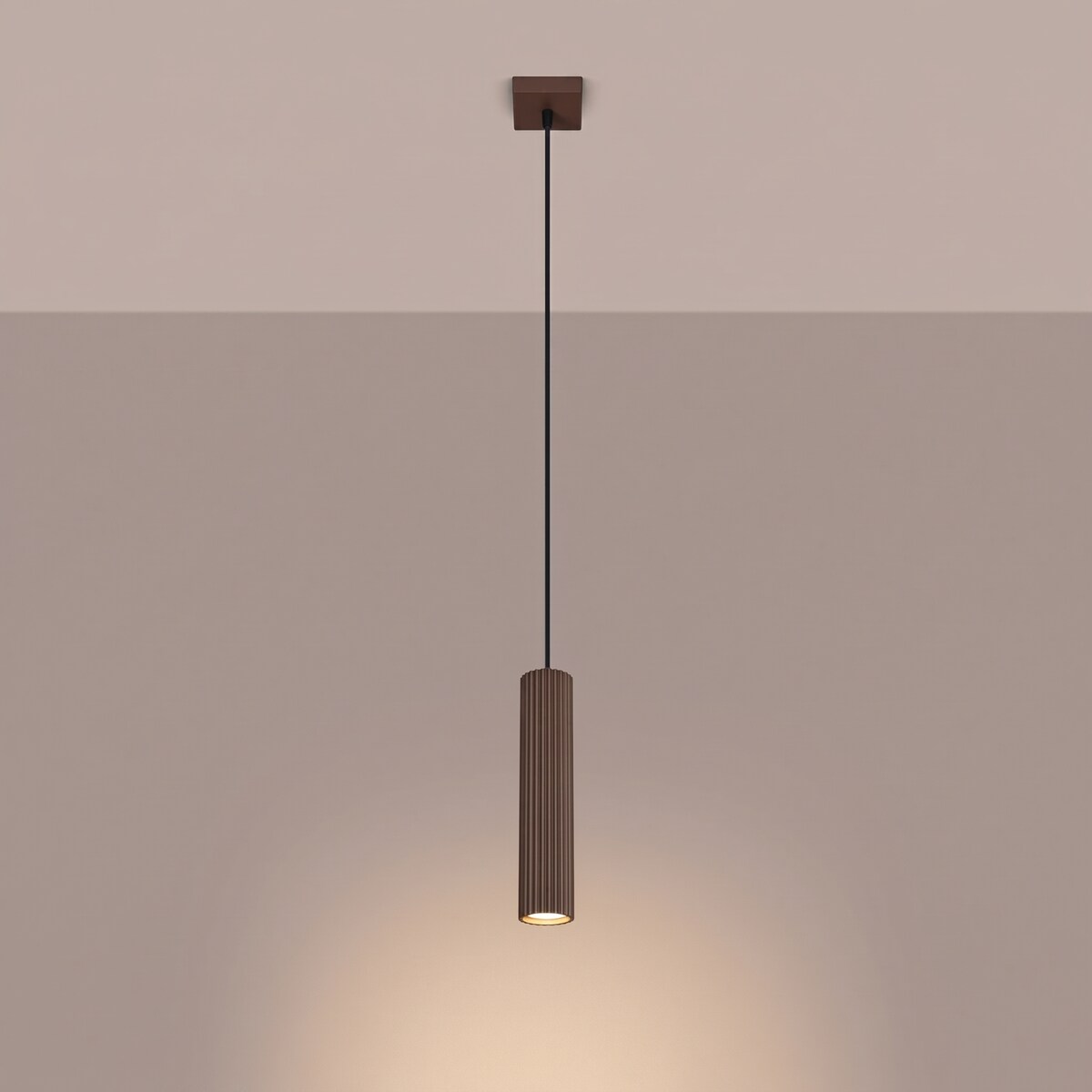 Lampa wisząca KARBON 1 brązowa