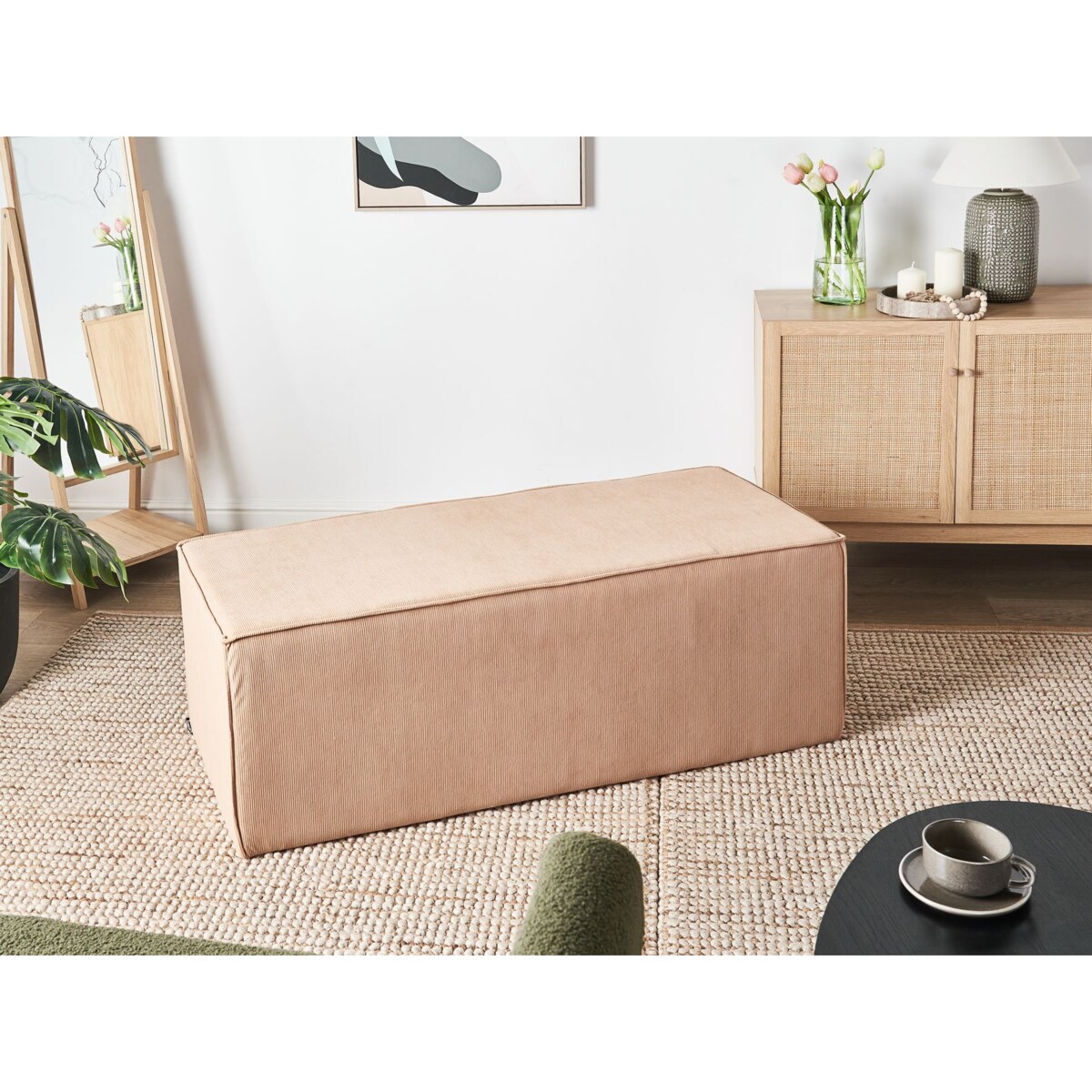 Puf sztruksowy beżowy VINITA