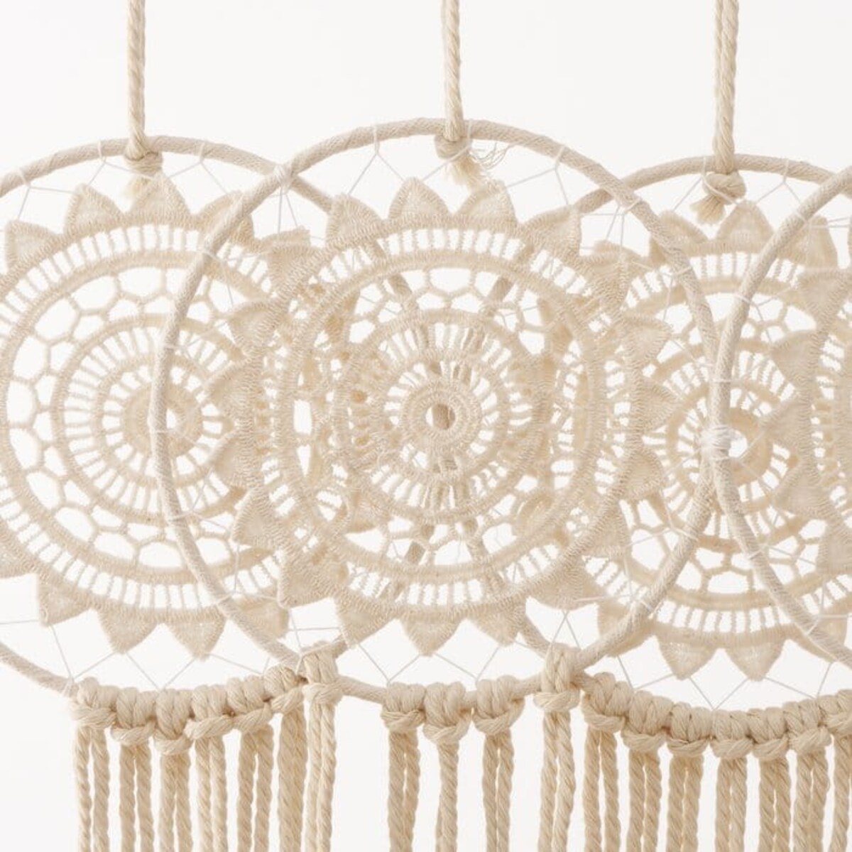 Wiszący Łapacz Snów Boho makrama na Ścianę 48 x 70 cm na Łóżko Dekoracyjny