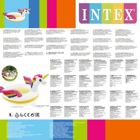 Intex Basenik w kształcie jednorożca z natryskiem, 272x193x104 cm