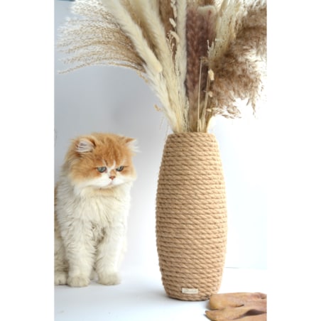 Wazon REGINA w stylu BOHO jutowy do suszonej trawy i kwiatów * pleciony sznurek jutowy naturalny do trawy pampasowej kompozycji h 31 cm styl skandynawski