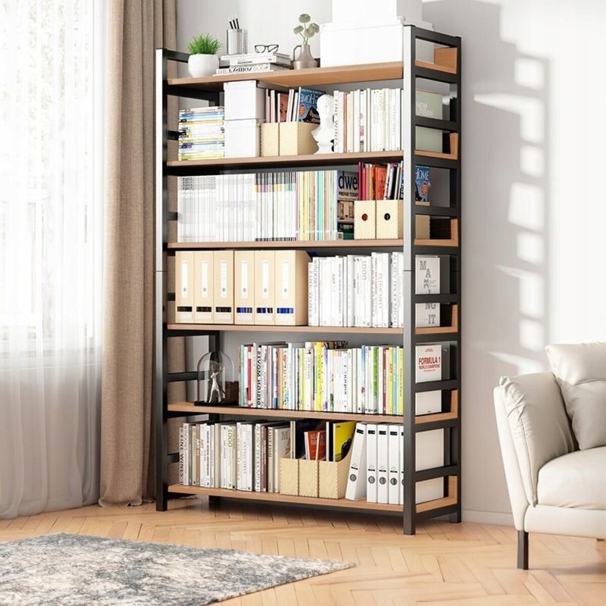 Regał industrialny 174 cm na książki 100x30 cm l