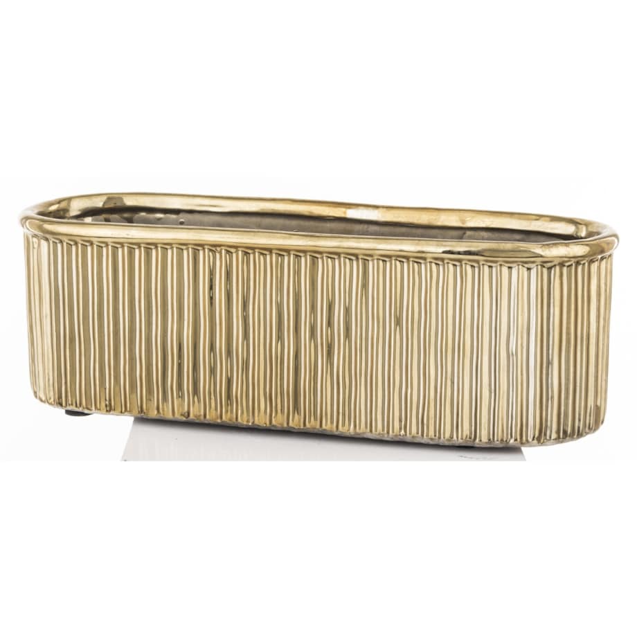 Kwietnik-osłonka 9,5x28,5x9,5 cm złota