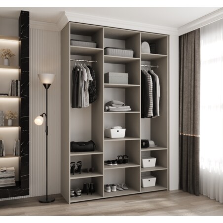 Szafa trzydrzwiowa Como 3 160 gł.50 kaszmir+czarny