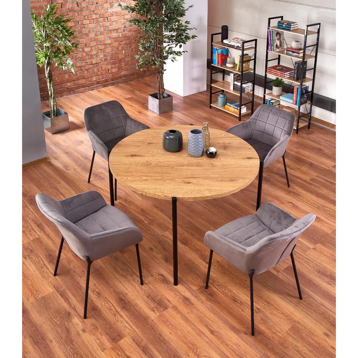 Stół MORGAN 120x120 dąb złoty