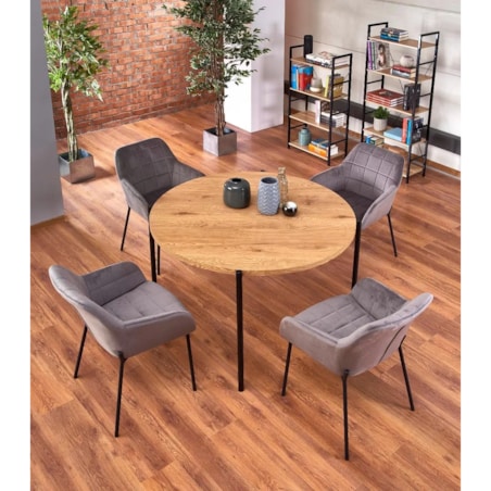 Stół MORGAN 120x120 dąb złoty