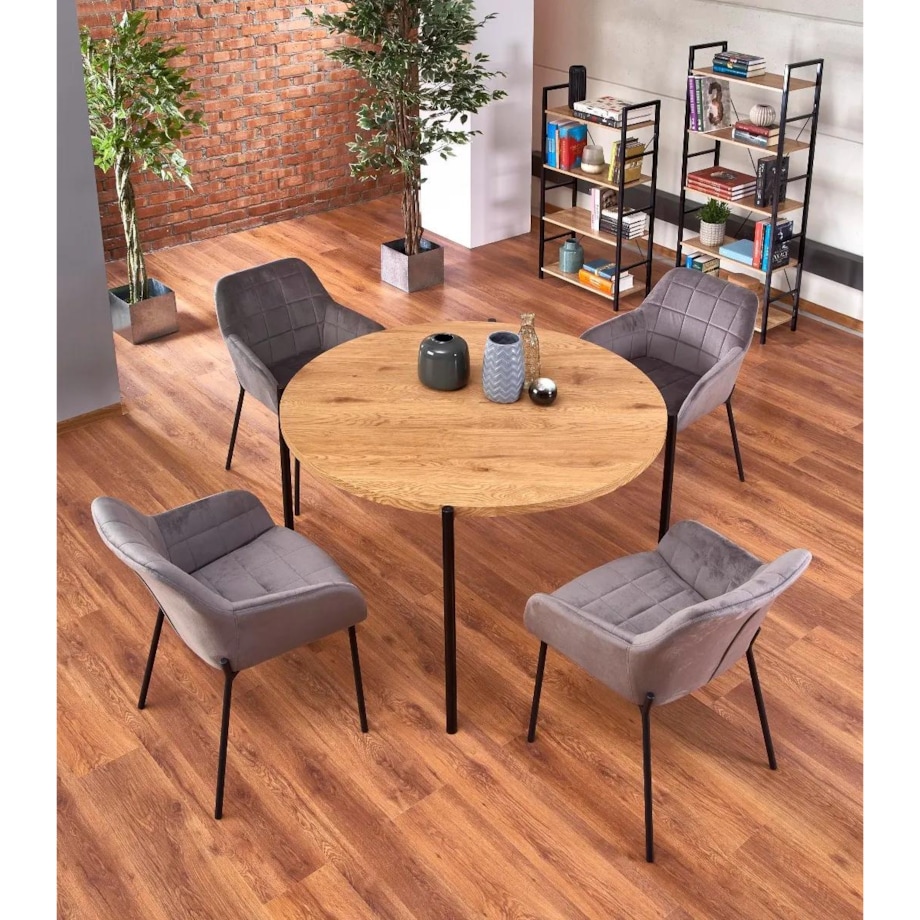 Stół MORGAN 120x120 dąb złoty