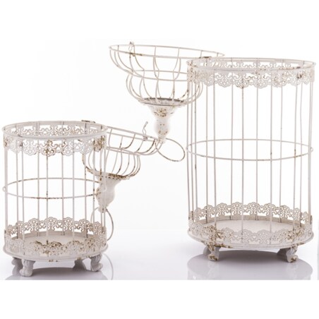 Klatka dekoracyjna metalowa kpl. 2 sztuki 47x19x19 i 62x25x25 cm