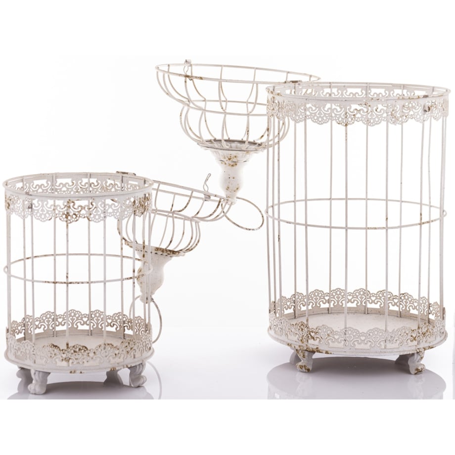 Klatka dekoracyjna metalowa kpl. 2 sztuki 47x19x19 i 62x25x25 cm