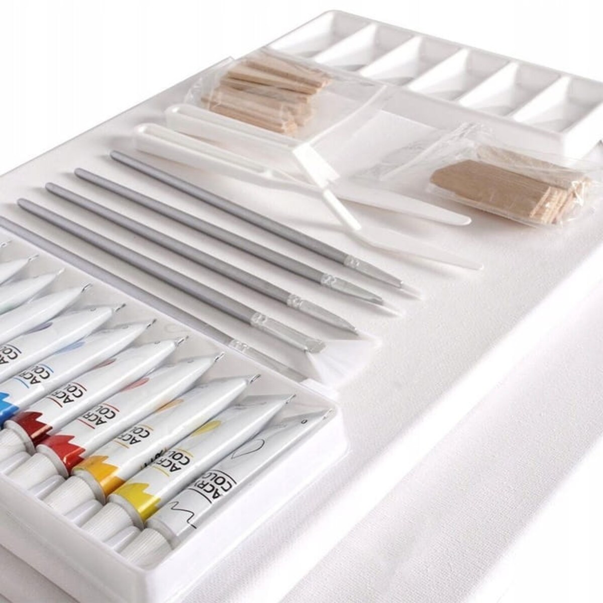 ZESTAW ARTYSTYCZNY DO MALOWANIA MALARSKI 22el DLA DZIECI PŁÓTNO FARBY