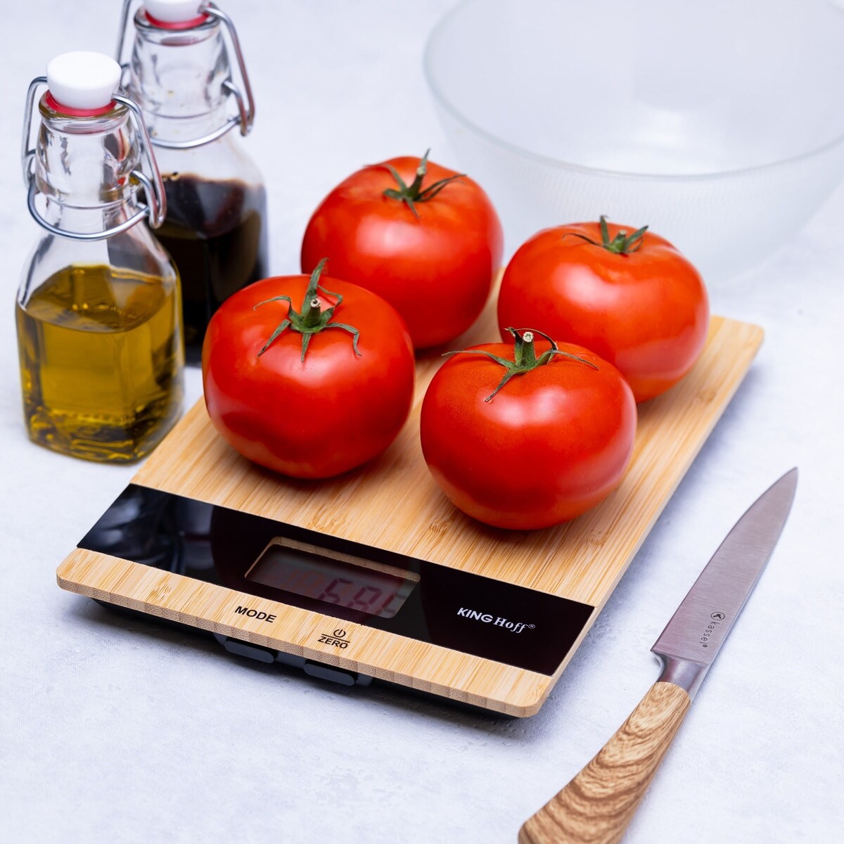 Elektroniczna waga kuchenna 1g 5kg bambus KINGHOFF