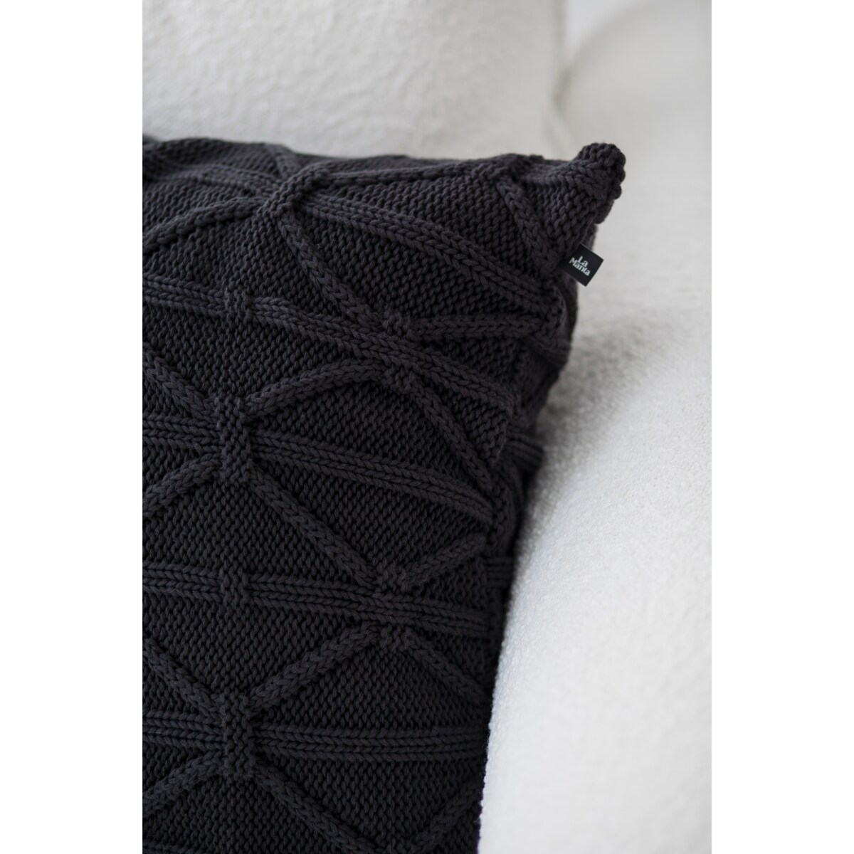 Poszewka brytyjska kwadratowa grafitowa, 50 x 50 cm, La Manta