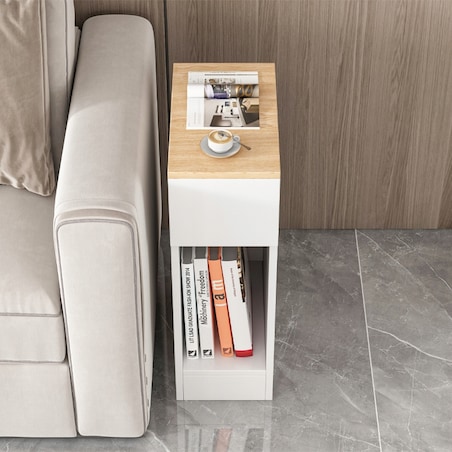 Szafka nocna wąska z szufladą stolik z półką nowoczesny loft sypialni 60 cm