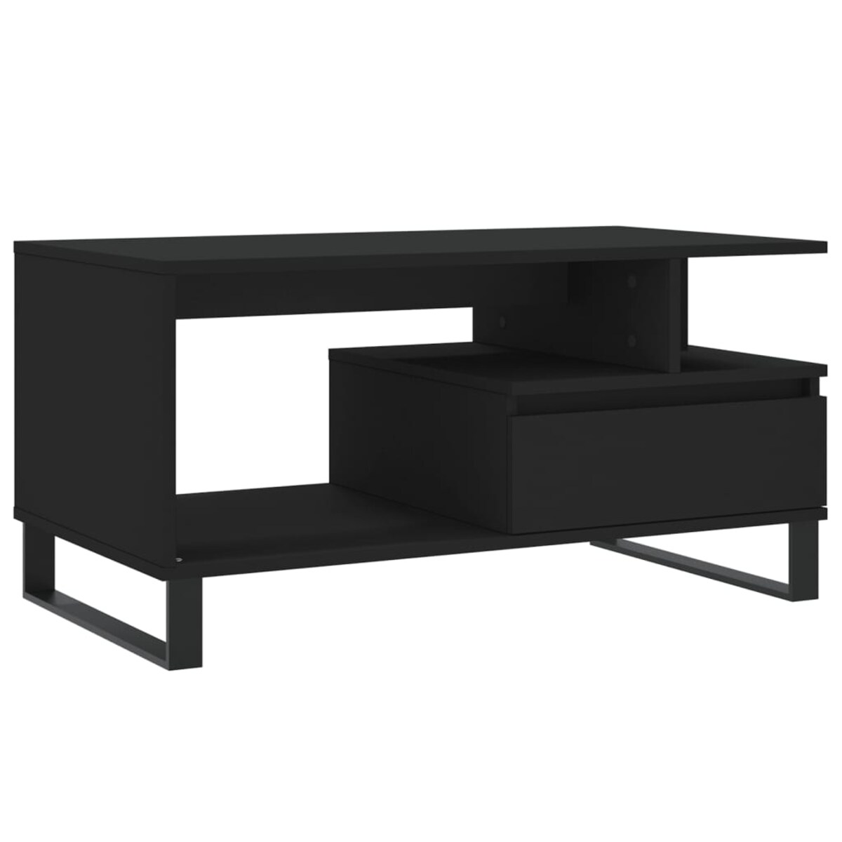 vidaXL Stolik kawowy, czarny 90x49x45 cm, materiał drewnopochodny