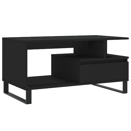 vidaXL Stolik kawowy, czarny 90x49x45 cm, materiał drewnopochodny