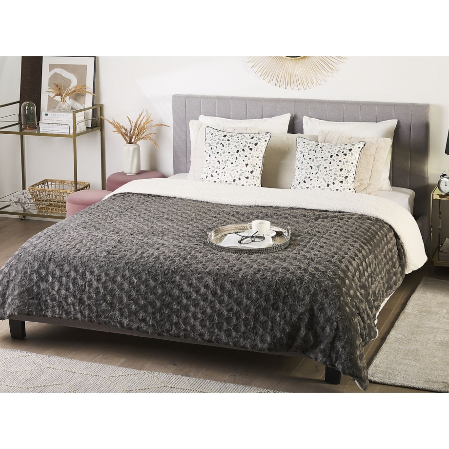 Narzuta na łóżko 200 x 220 cm szara KANDILLI