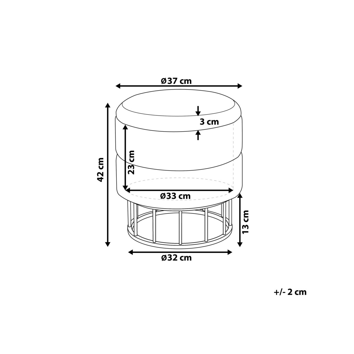 Puf ze schowkiem ⌀ 37 cm niebieski ELGIN