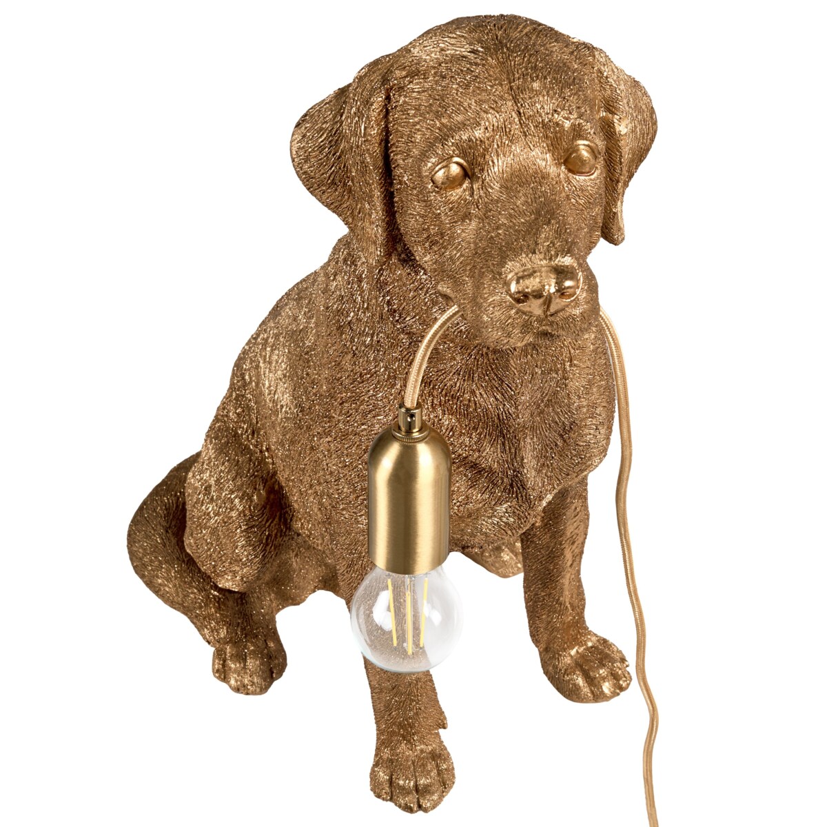 Lampa stołowa Pies MARLEY Złoty
