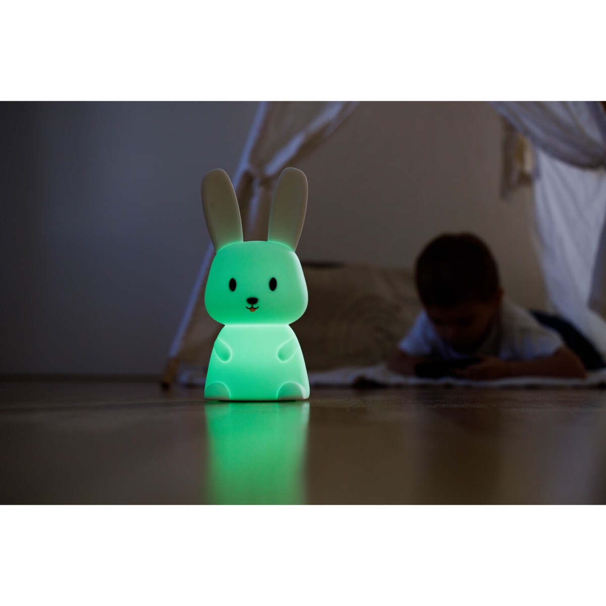 Innogio GIOrabbit Maxi Lampka Nocna LED z pilotem króliczek, 8 kolorów, ładowana