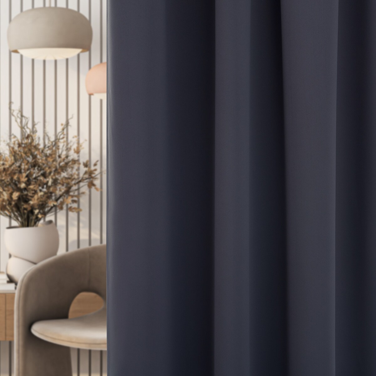 Zasłona zaciemniająca na taśmie marszczącej grafitowy szary 140 x 280 cm 1 szt. 140x280