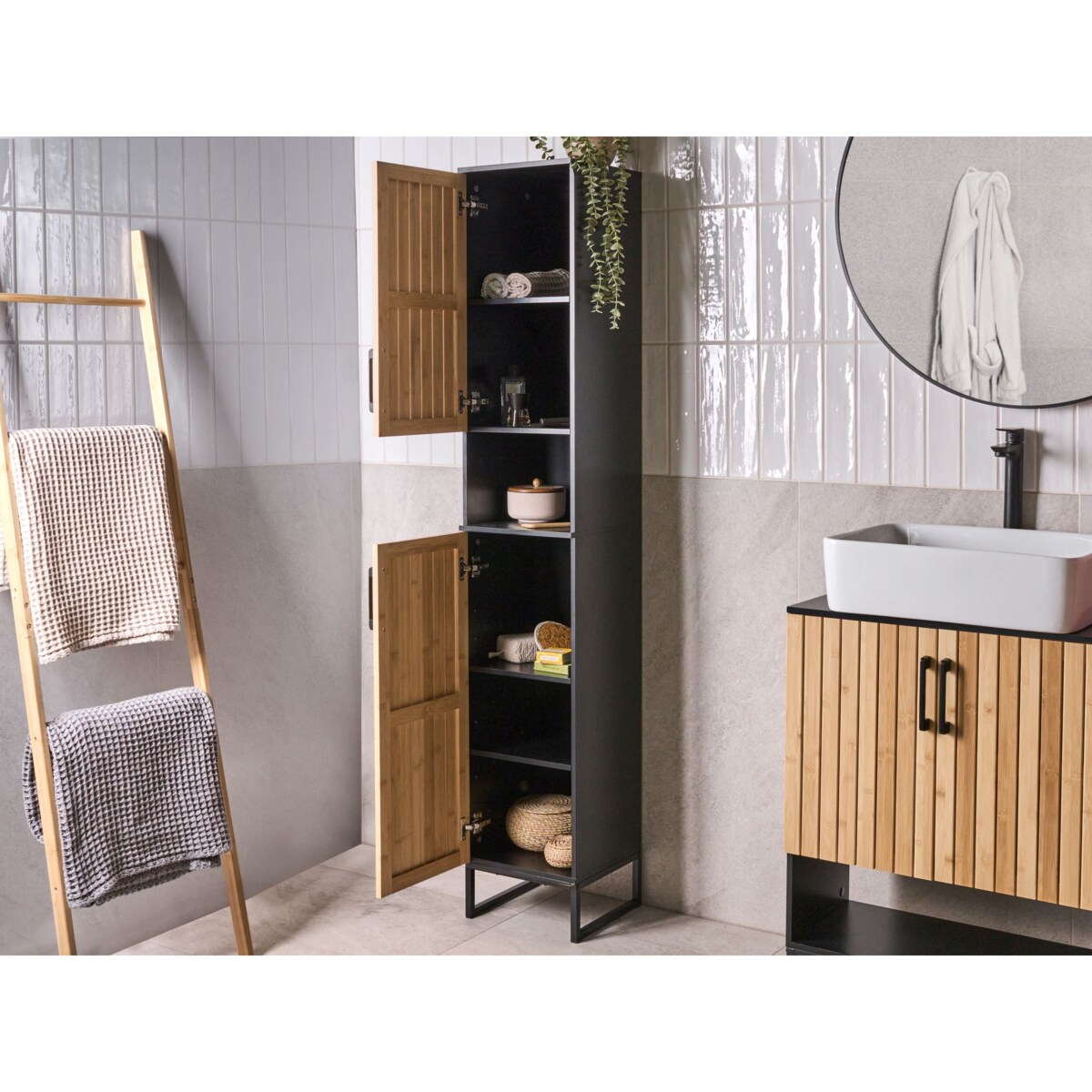 Szafka łazienkowa MISCANTI Drewno bambusowe 30 cm Jasnobrązowy