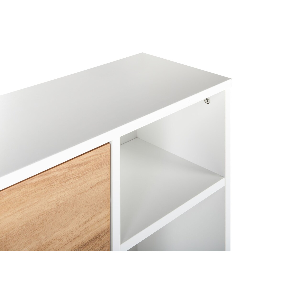 Szafka na buty 2 przegrody jasne drewno z białym MACKAY