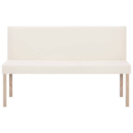 vidaXL Ławka, 139,5 cm, kremowa, sztuczna skóra