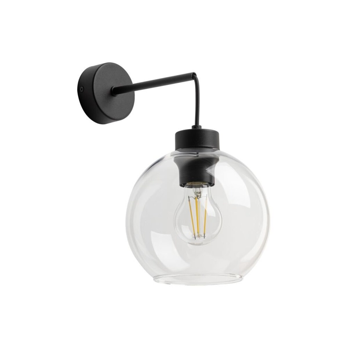 Kinkiet ścienny TK Lighting CUBUS Transparent 10245 czarny E27 nowoczesny