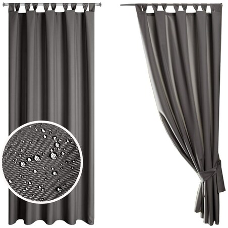 Zasłona Ogrodowa Tarasowa Wodoodporna na Szelkach 155 x 200 Ciemnoszara