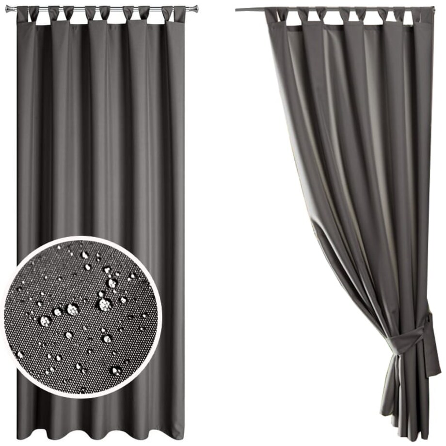 Zasłona Ogrodowa Tarasowa Wodoodporna na Szelkach 155 x 200 Ciemnoszara