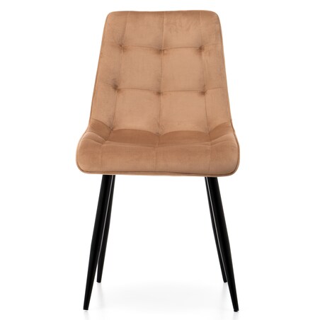 Krzesło tapicerowane welurowe CHIC velvet beżowy do salonu jadalni