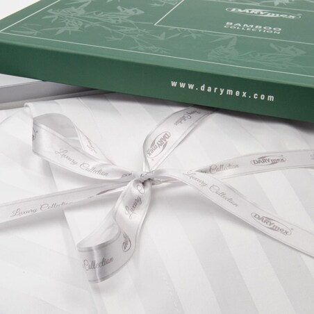 Pościel bambusowa satyna bawełniana 160x200 Bamboo paski, beżowa